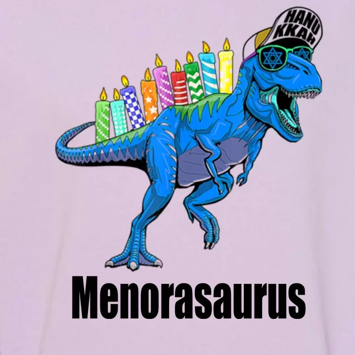 Menorasaurus T Rex Hanukkah Funny Dino Garment-Dyed Sweatshirt