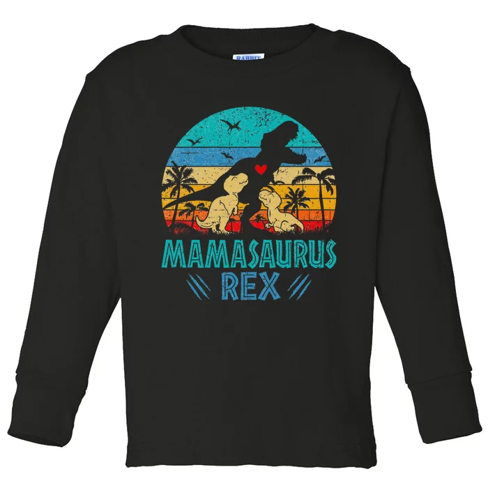 Mamasaurus T Rex Dinosaur Mama Saurus Toddler Long Sleeve Shirt