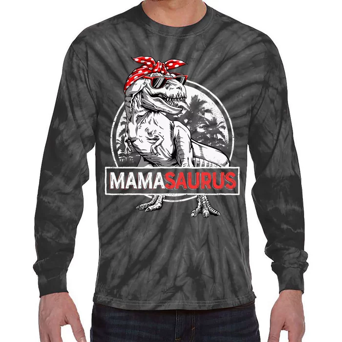 Mamasaurus T Rex Dinosaur Funny Mama Saurus Tie-Dye Long Sleeve Shirt