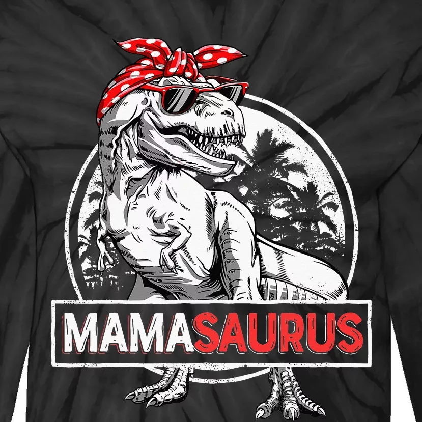 Mamasaurus T Rex Dinosaur Funny Mama Saurus Tie-Dye Long Sleeve Shirt