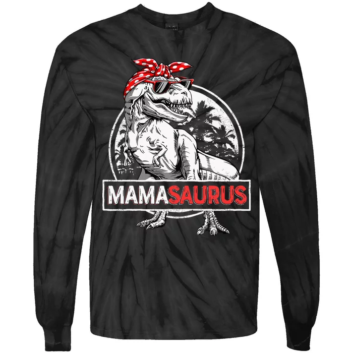 Mamasaurus T Rex Dinosaur Funny Mama Saurus Tie-Dye Long Sleeve Shirt