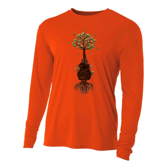 Musical Tree Root Guitar Cooling Performance Long Sleeve Crew