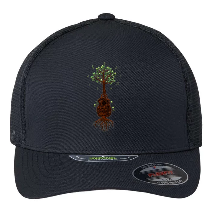 Musical Tree Root Guitar Flexfit Unipanel Trucker Cap