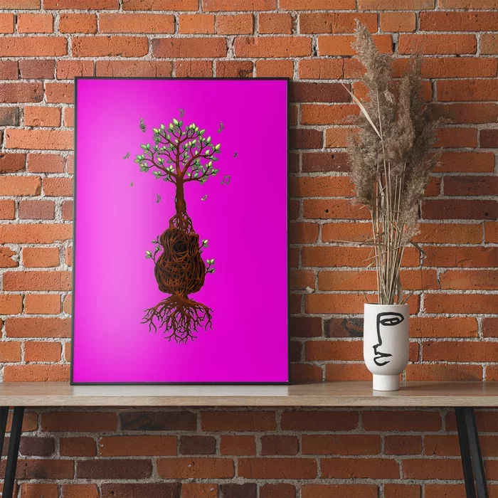 Musical Tree Root Guitar Poster