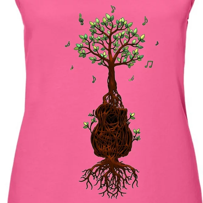 Musical Tree Root Guitar Women's Racerback Tank