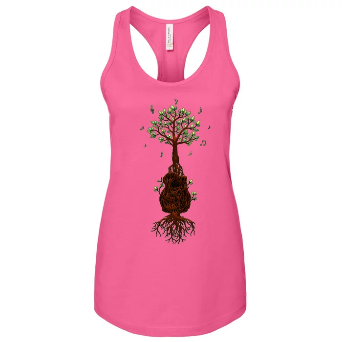 Musical Tree Root Guitar Women's Racerback Tank