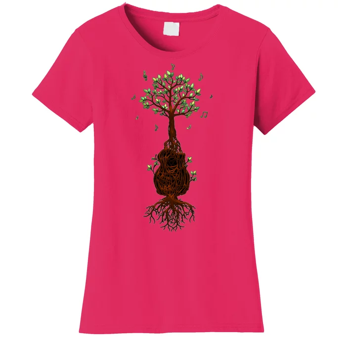 Musical Tree Root Guitar Women's T-Shirt