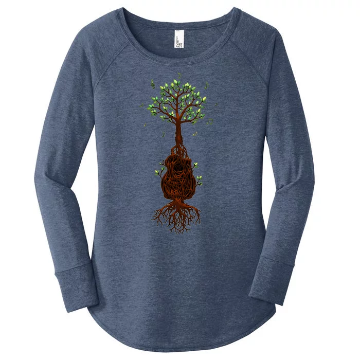 Musical Tree Root Guitar Women's Perfect Tri Tunic Long Sleeve Shirt