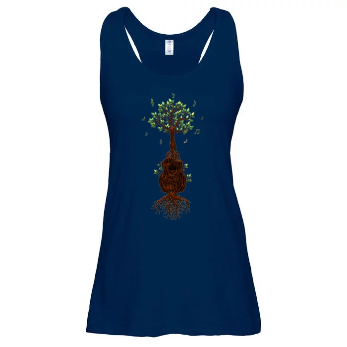 Musical Tree Root Guitar Ladies Essential Flowy Tank