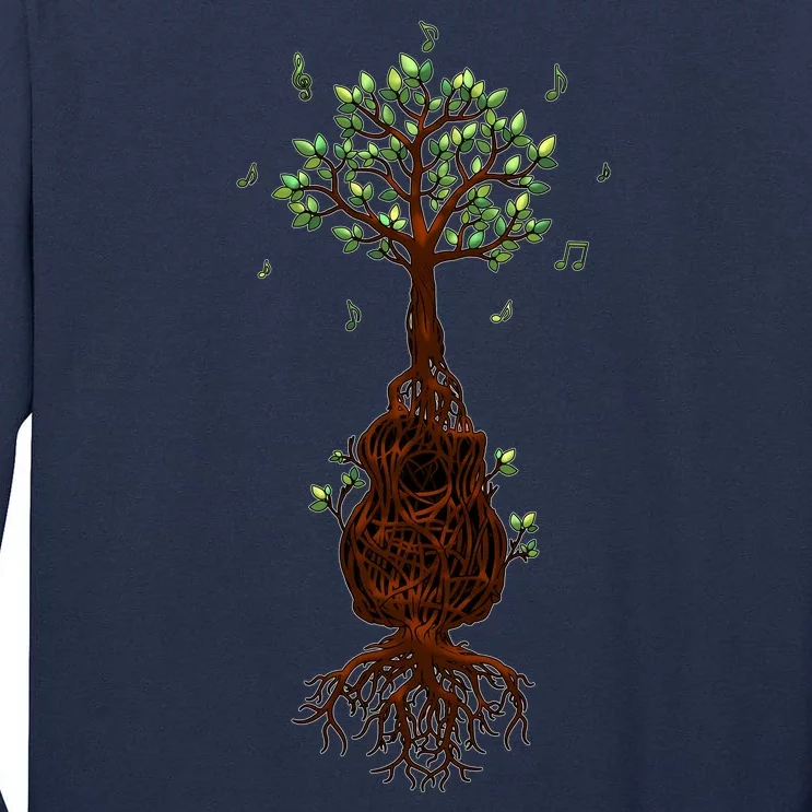 Musical Tree Root Guitar Tall Long Sleeve T-Shirt