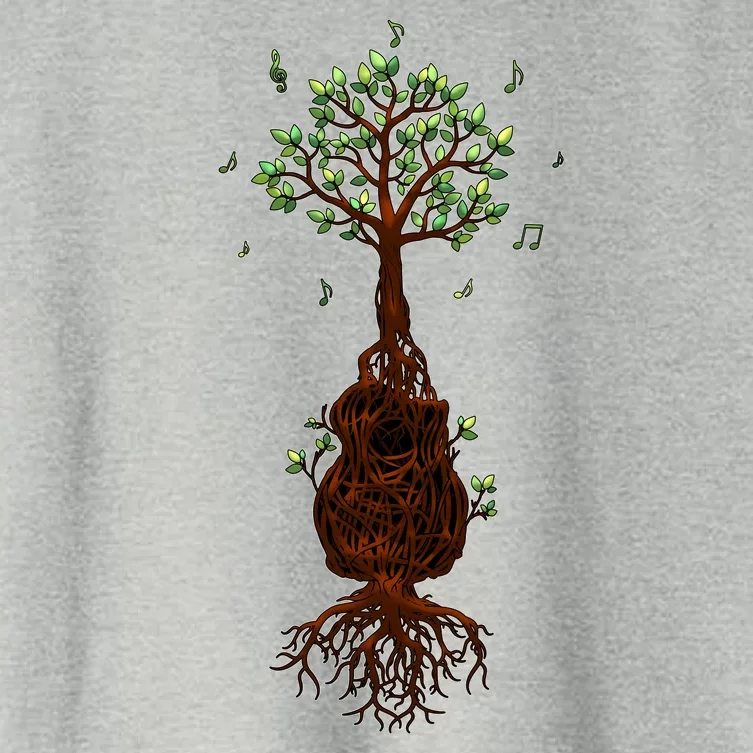 Musical Tree Root Guitar Women's Crop Top Tee