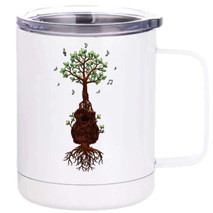 Musical Tree Root Guitar Front & Back 12oz Stainless Steel Tumbler Cup