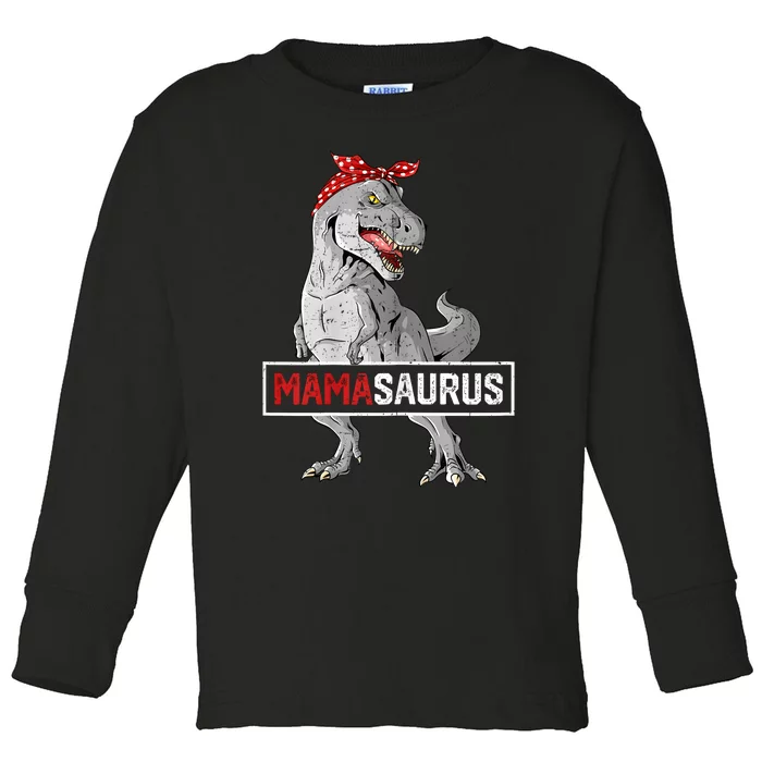 Mamasaurus T Rex Birthday Dinosaur Mommy Family Matching Toddler Long Sleeve Shirt