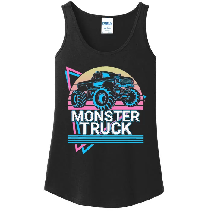 Monster Truck Retro Ladies Essential Tank