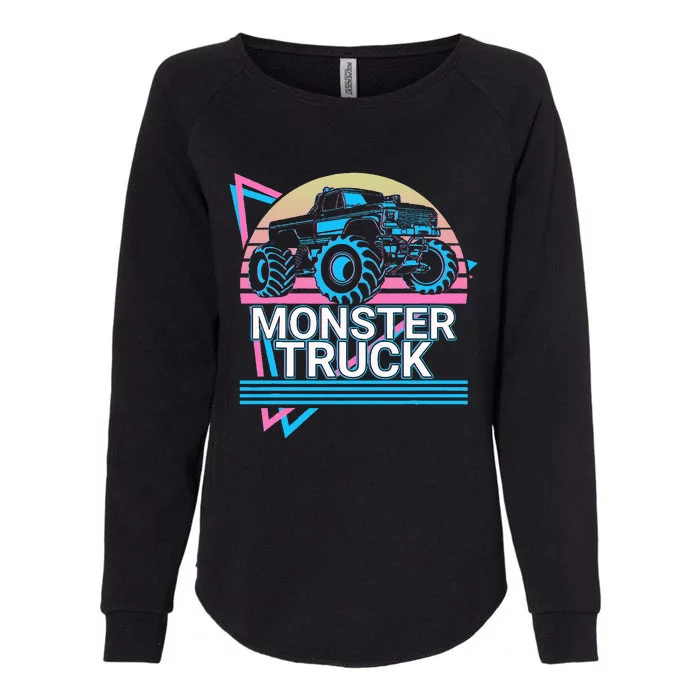 Monster Truck Retro Womens California Wash Sweatshirt