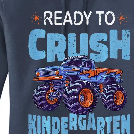 Monster Truck Ready To Crush Kindergarten First Day School Women's Pullover Hoodie