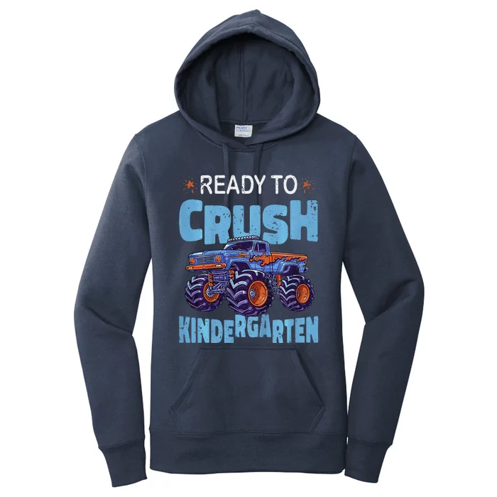 Monster Truck Ready To Crush Kindergarten First Day School Women's Pullover Hoodie