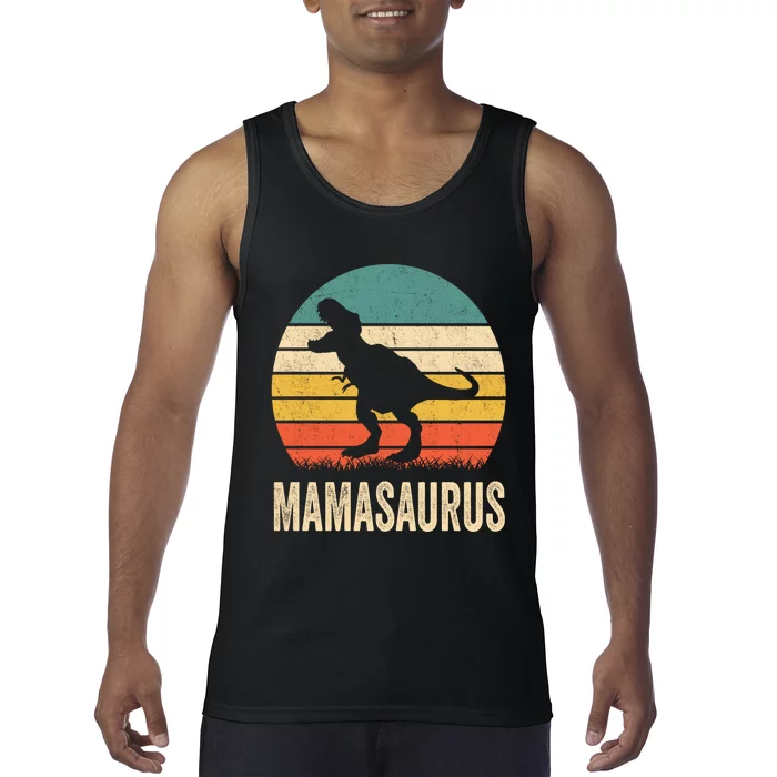 Mamasaurus T Rex Dinosaur Mama Saurus Family Matching Women Sweat Tank Top