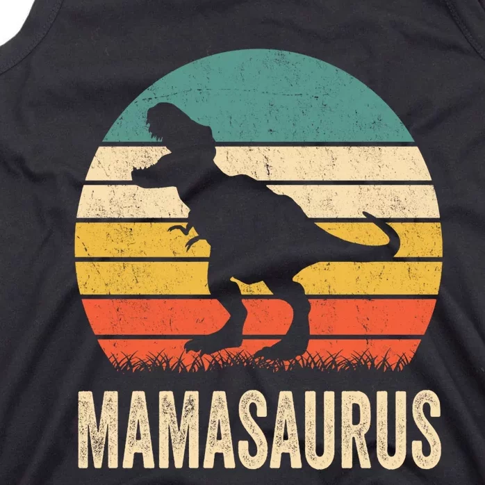 Mamasaurus T Rex Dinosaur Mama Saurus Family Matching Women Sweat Tank Top