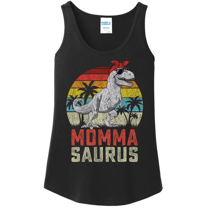 Mommasaurus T Rex Dinosaur Momma Saurus MotherS Family Ladies Essential Tank