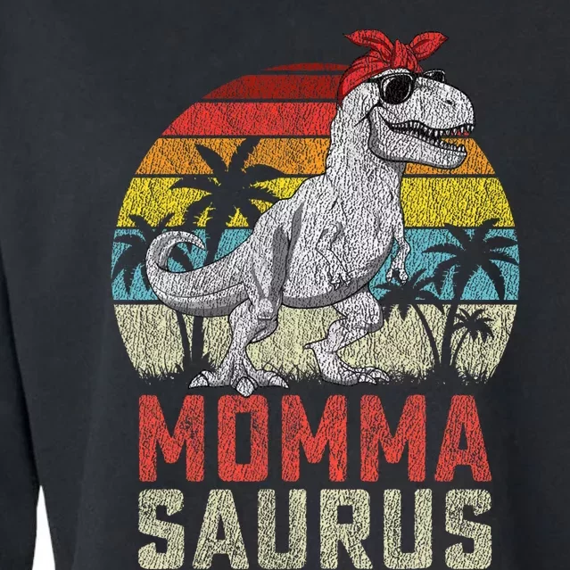 Mommasaurus T Rex Dinosaur Momma Saurus MotherS Family Cropped Pullover Crew