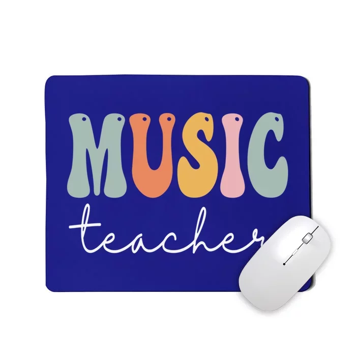 Music Teacher Retro Groovy Vintage Happy First Day Of School Funny Gift Mousepad