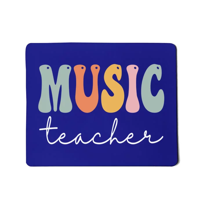 Music Teacher Retro Groovy Vintage Happy First Day Of School Funny Gift Mousepad