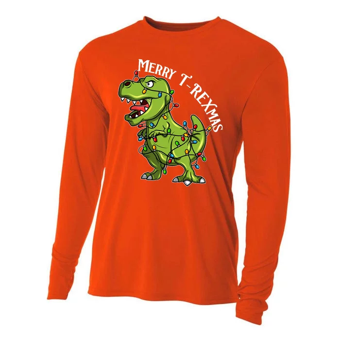 Merry T Rexmas Trex Christmas Cooling Performance Long Sleeve Crew