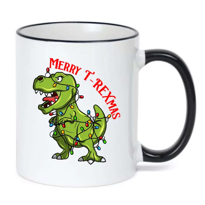 Merry T Rexmas Trex Christmas Black Color Changing Mug