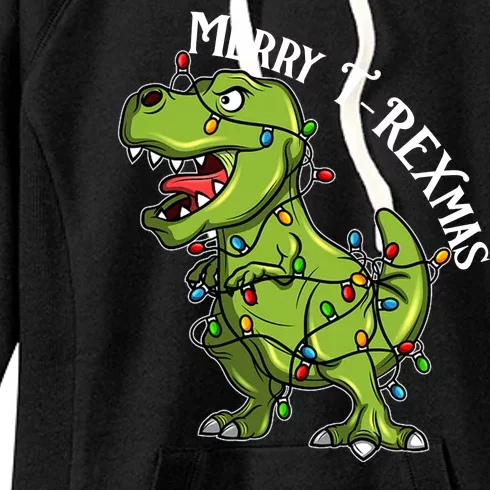 Merry T Rexmas Trex Christmas Women's Fleece Hoodie