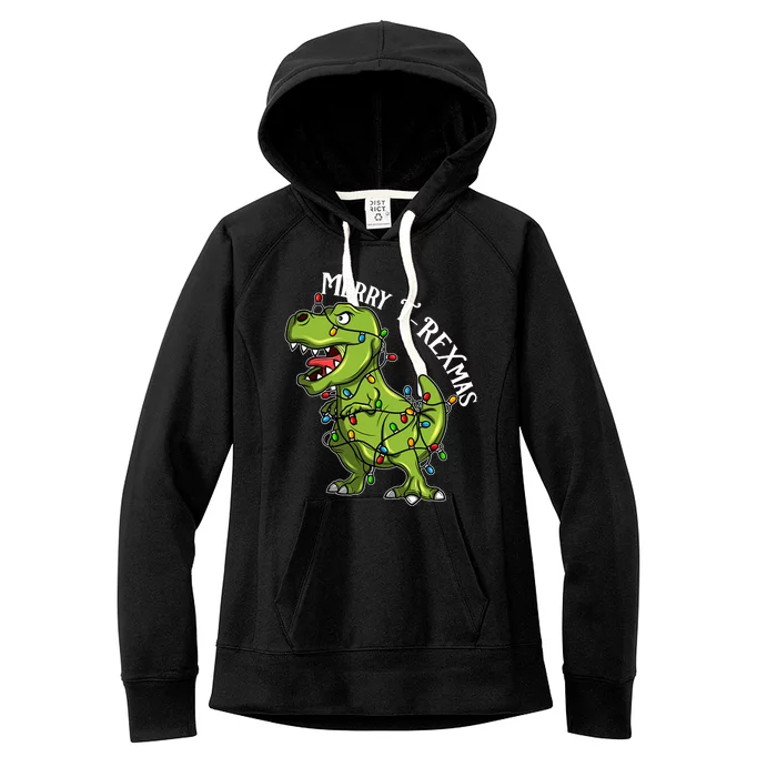 Merry T Rexmas Trex Christmas Women's Fleece Hoodie