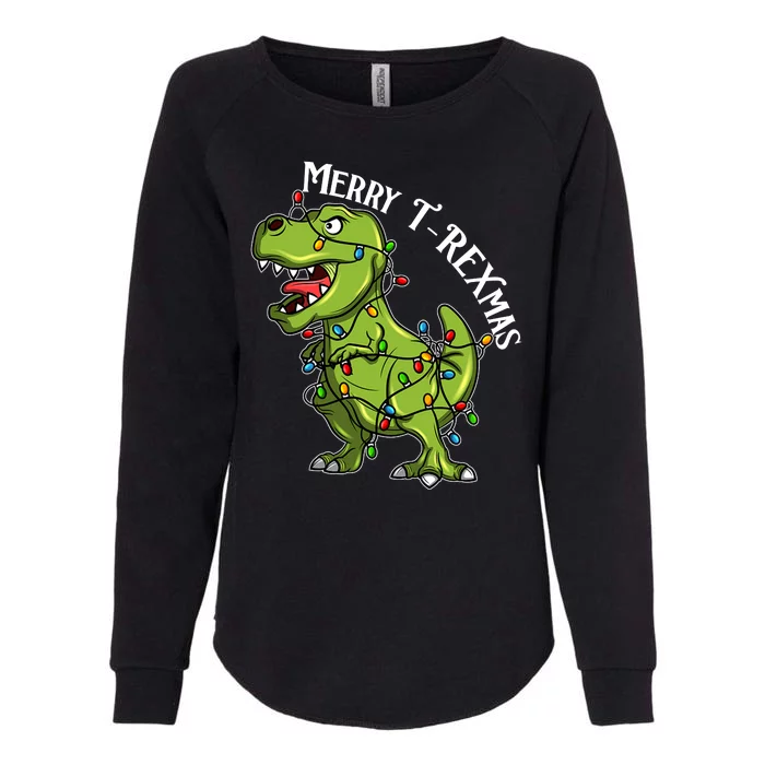 Merry T Rexmas Trex Christmas Womens California Wash Sweatshirt