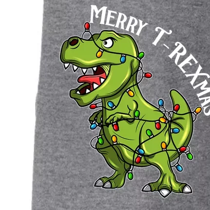 Merry T Rexmas Trex Christmas Doggie 3-End Fleece Hoodie