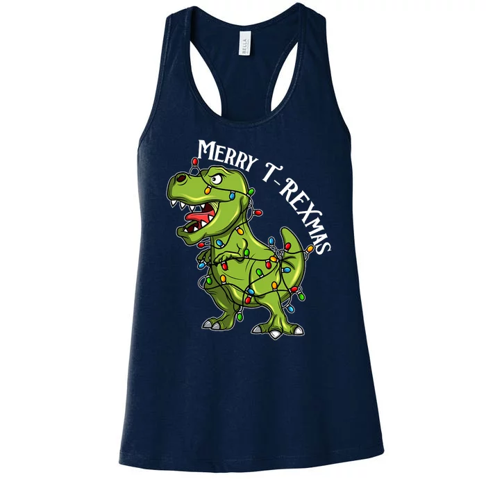 Merry T Rexmas Trex Christmas Women's Racerback Tank