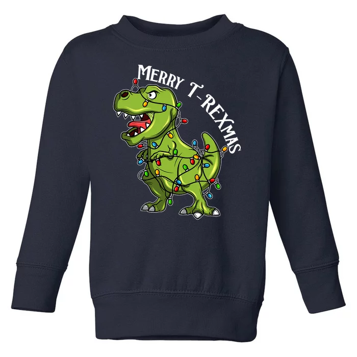 Merry T Rexmas Trex Christmas Toddler Sweatshirt