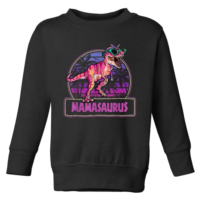 Mamasaurus T Rex Mama Saurus Women Dinosaur Family Matching Toddler Sweatshirt