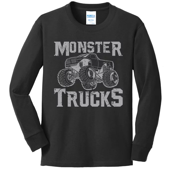 Monster Truck | Retro Vintage Off Road Kids Long Sleeve Shirt