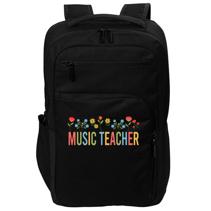 Music Teacher Retro Wildflowers Back To School Gift Impact Tech Backpack