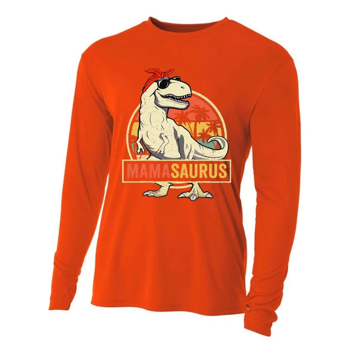 Mamasaurus T Rex Dinosaur Mama Saurus Family Matching Cooling Performance Long Sleeve Crew