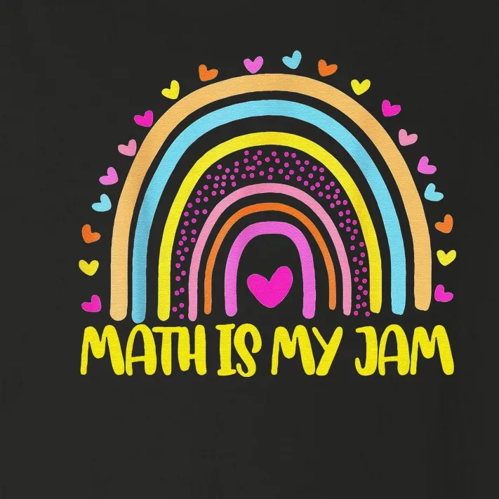 Math Teacher Rainbow Leopard Math Is My Jam Rainbow Toddler Long Sleeve Shirt