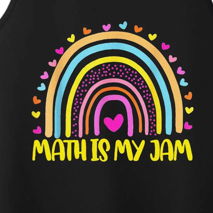 Math Teacher Rainbow Leopard Math Is My Jam Teacher Performance Tank