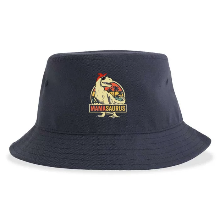 Mamasaurus T Rex Dinosaur Mama Saurus Family Matching Women Sustainable Bucket Hat