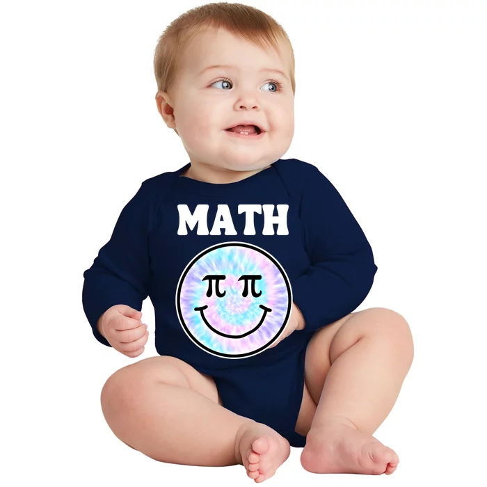 Math Teacher Retro Smile Face Gift Baby Long Sleeve Bodysuit