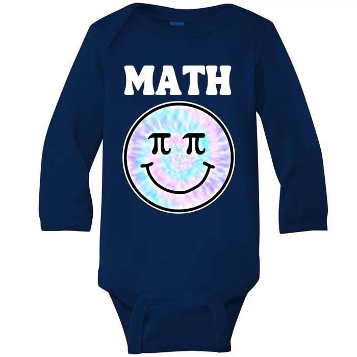 Math Teacher Retro Smile Face Gift Baby Long Sleeve Bodysuit