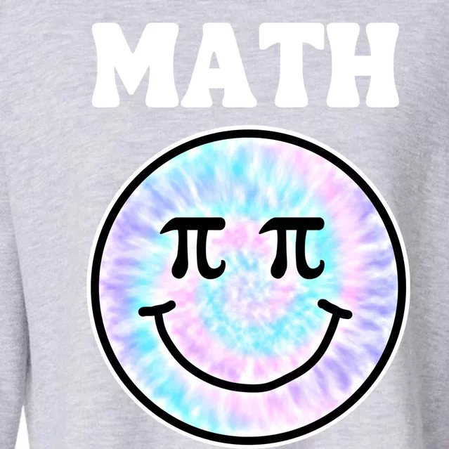 Math Teacher Retro Smile Face Gift Cropped Pullover Crew