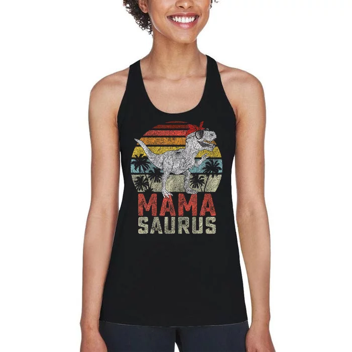 Mamasaurus T Rex Dinosaur Mama Saurus Family Matching Women's Racerback Tank