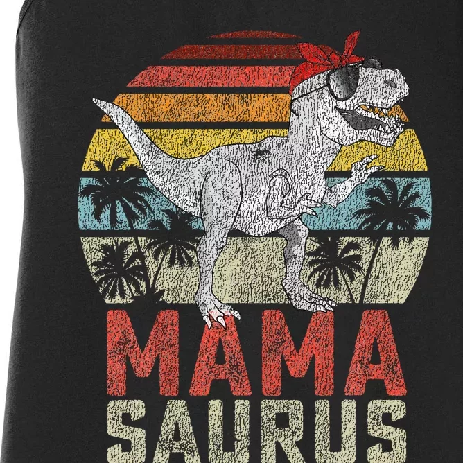 Mamasaurus T Rex Dinosaur Mama Saurus Family Matching Women's Racerback Tank