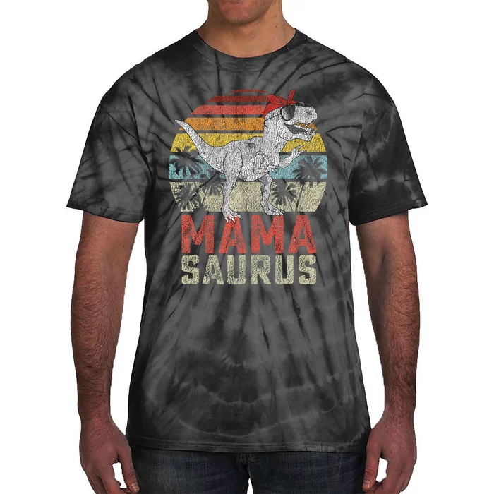 Mamasaurus T Rex Dinosaur Mama Saurus Family Matching Tie-Dye T-Shirt