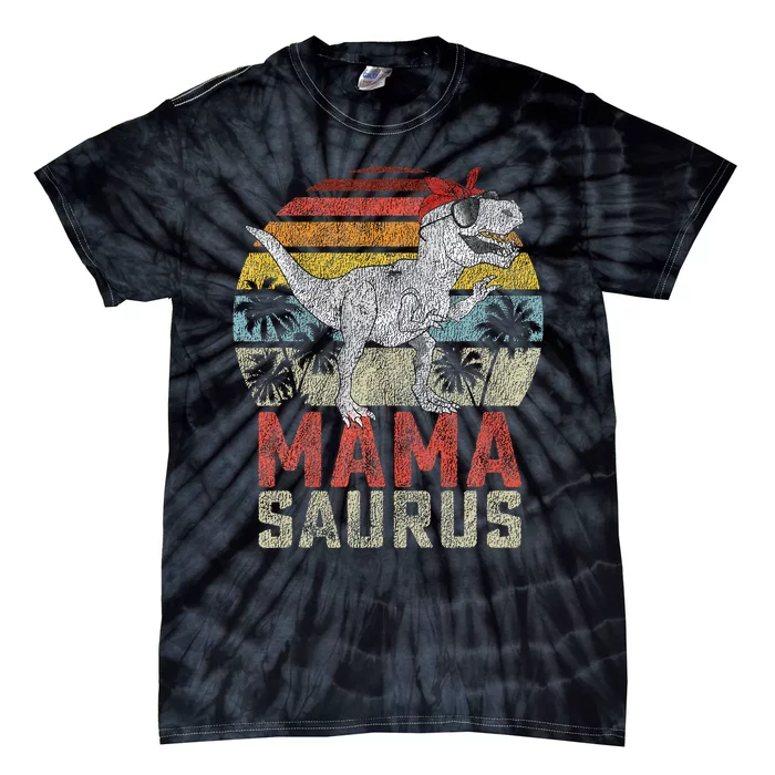 Mamasaurus T Rex Dinosaur Mama Saurus Family Matching Tie-Dye T-Shirt