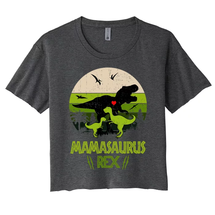 Mamasaurus T Rex Dinosaur Women's Crop Top Tee